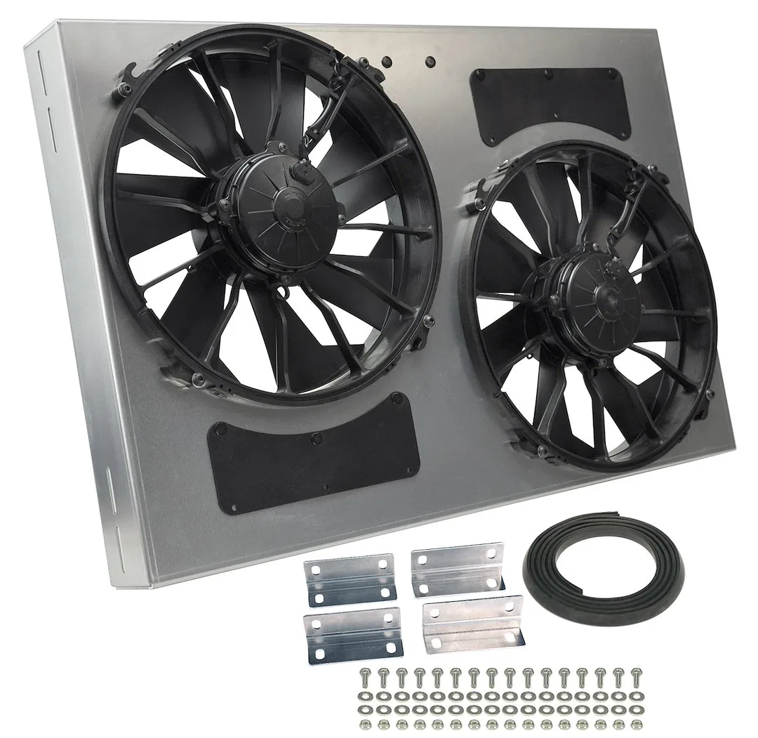 16837 – DERALE Cooling Fan, Electric 4000 Cubic Feet Per Minute Dual 12 Inch Diameter Fan/ 27 Inch Width x 18 Inch He...